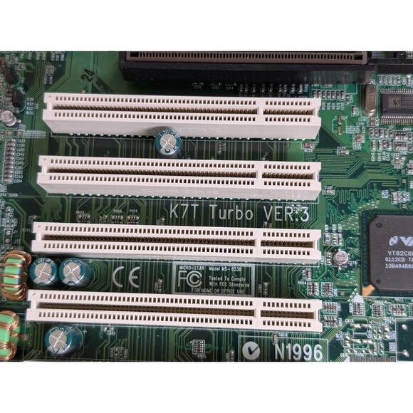 PARTS/REPAIR MSI K7T Pro2 ATX Motherboard Socket A AGP Universal 6 PCI KT133 v3 - Picture 9 of 14